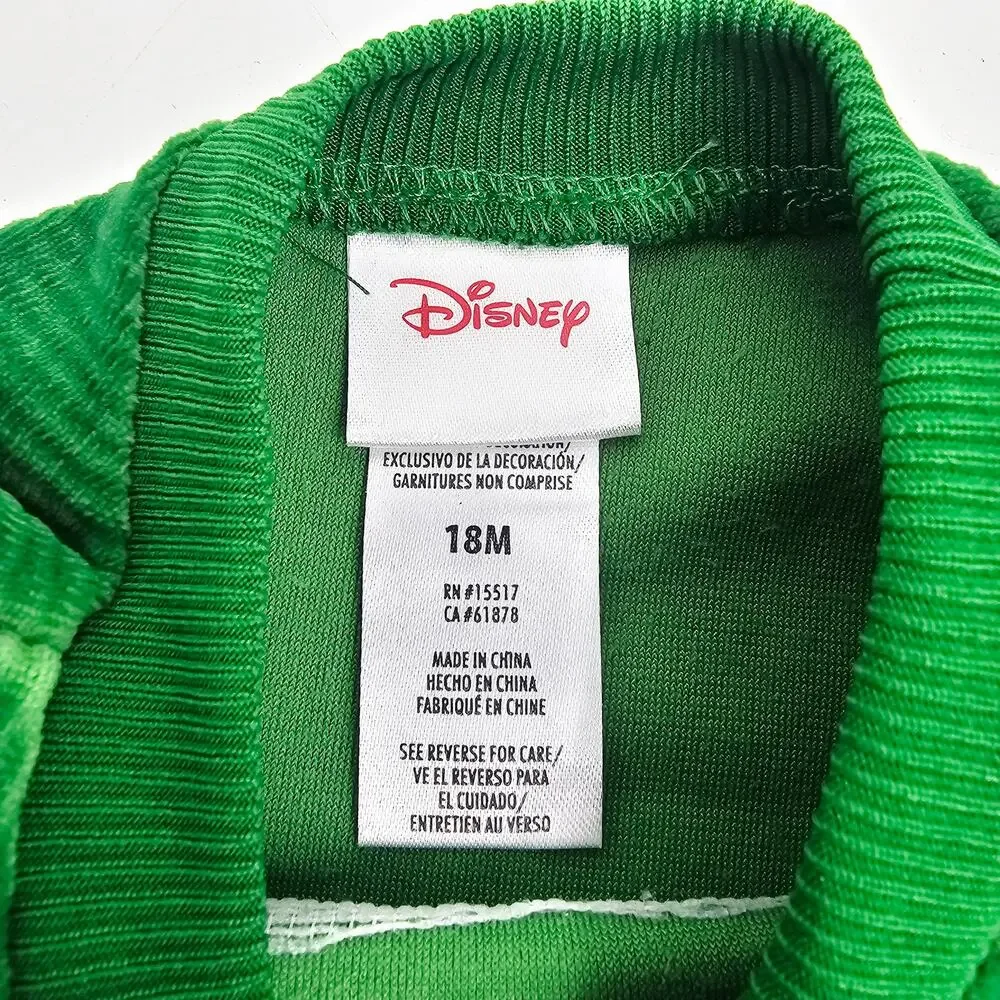 NEW Disney Mickey green velour sweatsuit 2 Piece Outfit Set Size 18 m 3476